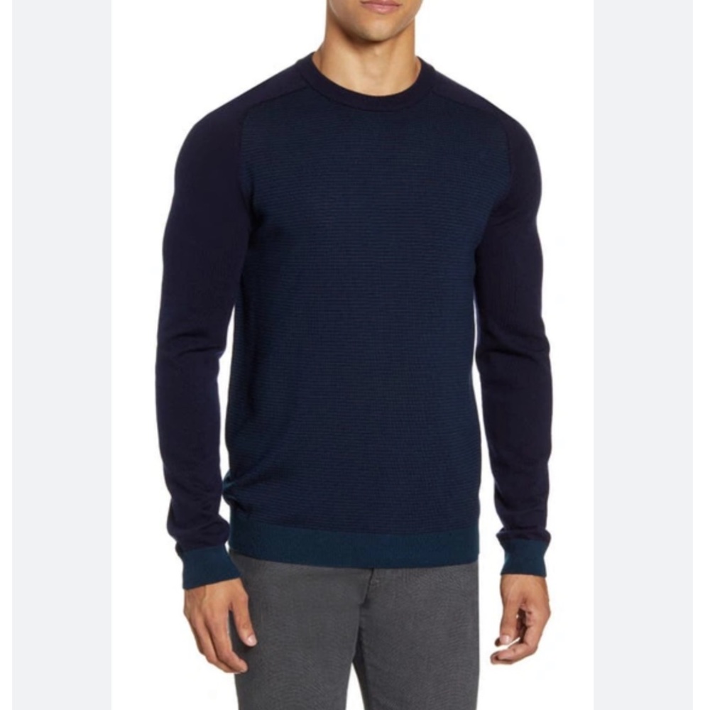 NWT Ted Baker Mailais Crew Neck Knit Jumper In Teal-blue